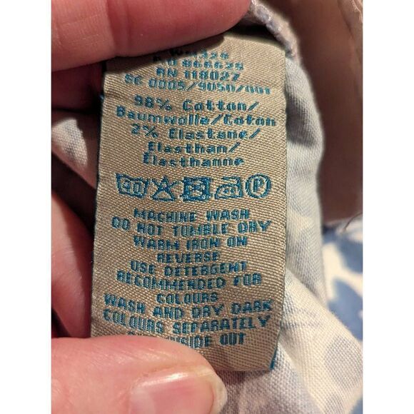 Boden Women Blue Dandelion Print Wide Leg Cotton Blend Cropped Pants Size 16 - Picture 13 of 13